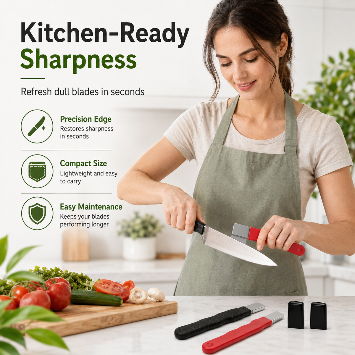 Halemir 2 Count Professional Kitchen Knife Sharpener