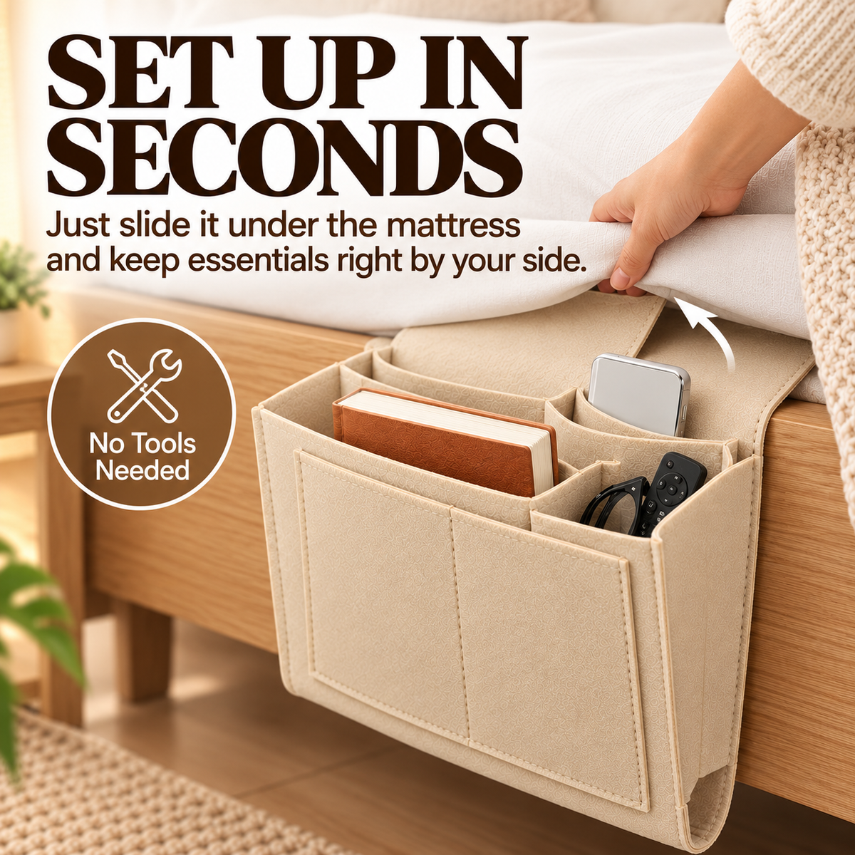 Halemir Bedside Hanging Organizer – Keep Essentials Within Reach